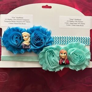 Boutique Wear It Like Mads Handmade Disney Elsa & Anna Hairbow Headband Set